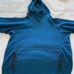 Melanzana Microgrid hoodie in blue